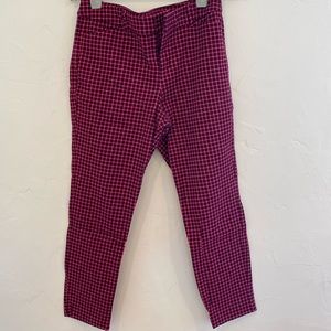 Old Navy Red Checkered Ankle Pants